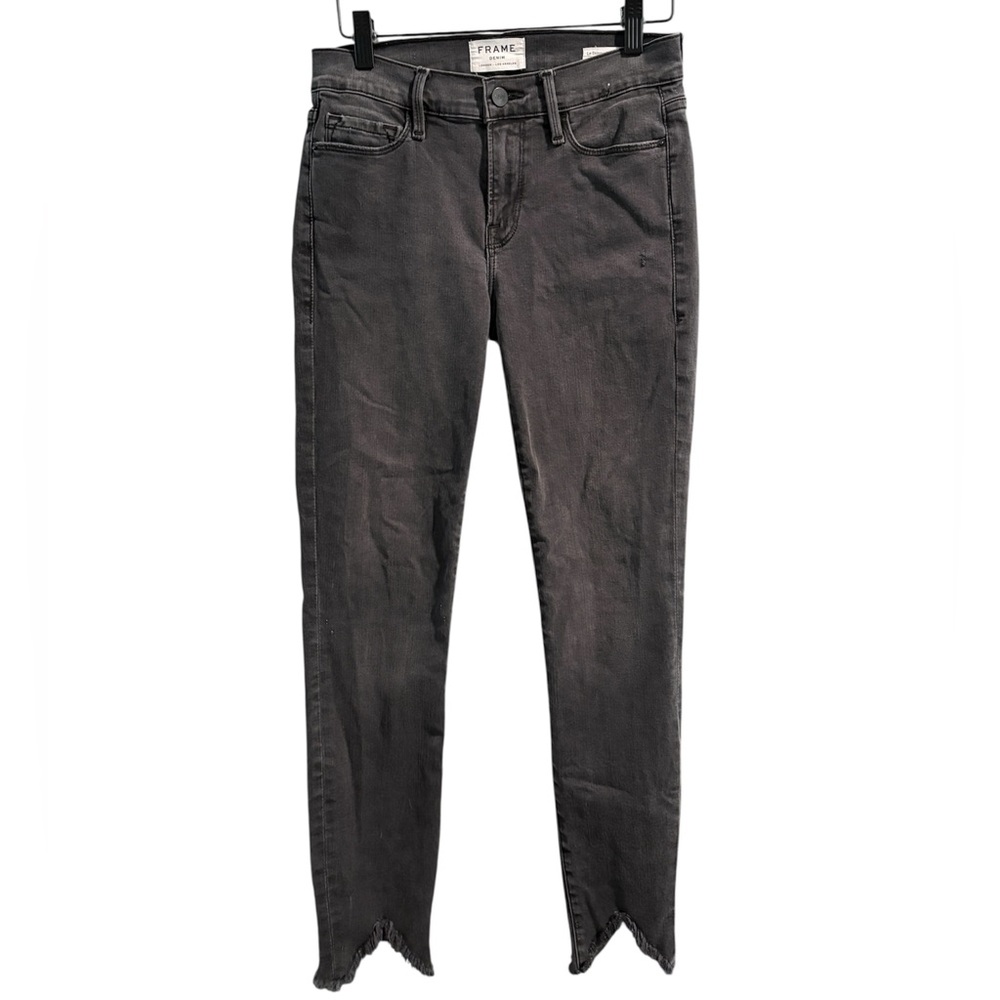 FRAME Le Skinny de Jeanne Crop Jeans Gray Step Hem Size 26‎